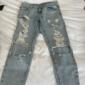 Carmar boyfriend distressed tapered jeans